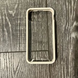 Pela case for iPhone 13 mini. Clear with London fog ridge.